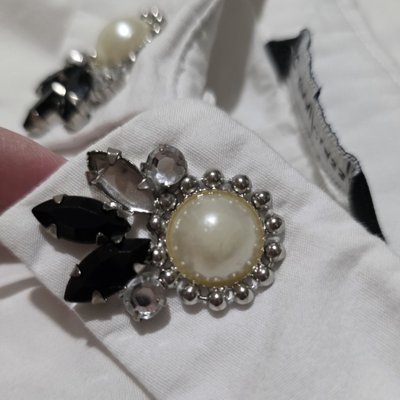 Lc Waikiki Classic Rhinestone White Women's Shirt Size M - Picture 7 of 8